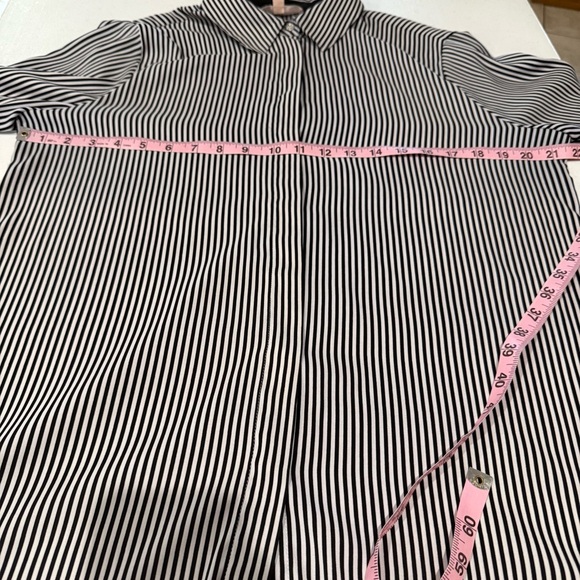 Philosophy Striped Tunic Black and White Pinstripe Blouse High/Low Women’s Large - Picture 5 of 13